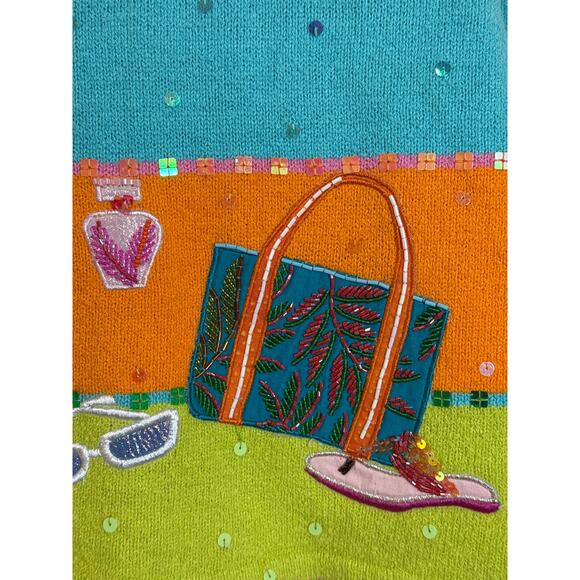 Design Options by Philip and Jane Gordon Small Beach Sweater W Beads & Sequins - Picture 10 of 15